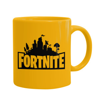 Fortnite, Ceramic coffee mug yellow, 330ml (1pcs)
