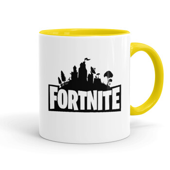 Fortnite, Κούπα χρωματιστή κίτρινη, κεραμική, 330ml