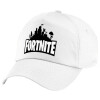 Children's Baseball Cap, 100% Cotton Twill, White (COTTON, CHILDREN'S, UNISEX, ONE SIZE)