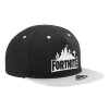 Adult Flat Snapback Hat Black/Grey, (100% COTTON TWILL, ADULT, UNISEX, ONE SIZE)