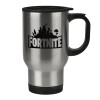 Stainless steel travel mug with lid, double wall 450ml