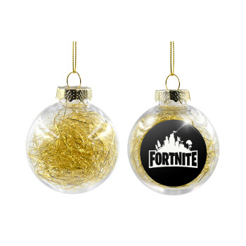 Fortnite, Transparent Christmas tree ball ornament with gold filling 8cm