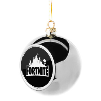 Fortnite, Στολίδι Χριστουγεννιάτικη μπάλα δένδρου Ασημένια 8cm