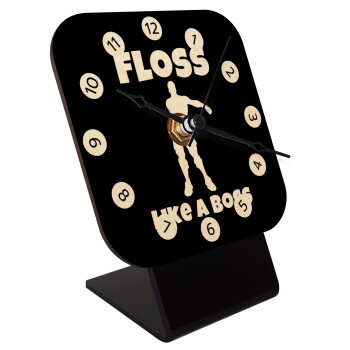 Fortnite Floss Like a Boss, Quartz Table clock in natural wood (10cm)