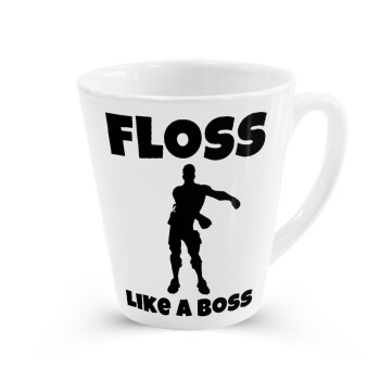 Fortnite Floss Like a Boss, Κούπα κωνική Latte Λευκή, κεραμική, 300ml