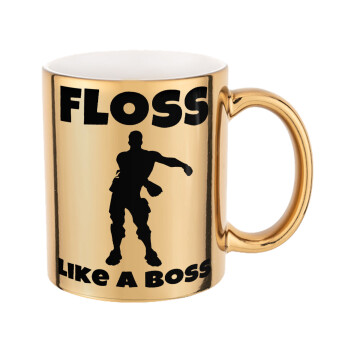 Fortnite Floss Like a Boss, Mug ceramic, gold mirror, 330ml