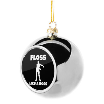 Fortnite Floss Like a Boss, Silver 8cm Christmas tree ball ornament