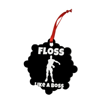 Fortnite Floss Like a Boss, Christmas ornament snowflake wooden 7.5cm