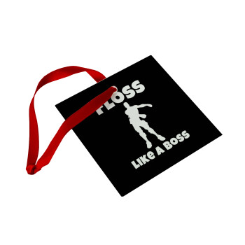 Fortnite Floss Like a Boss, Christmas ornament, glass square ornament 9x9cm