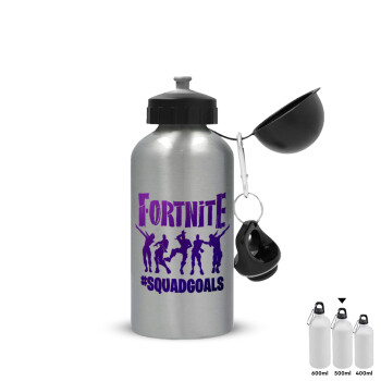 Fortnite #squadgoals, Metallic water jug, Silver, aluminum 500ml