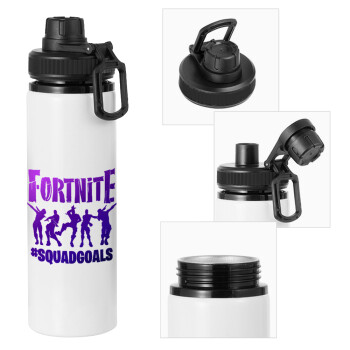 Fortnite #squadgoals, Metal water bottle with safety cap, aluminum 850ml