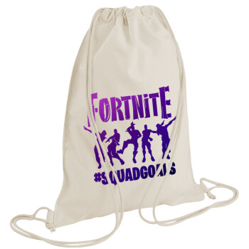 Fortnite #squadgoals, Backpack bag GYMBAG natural (28x40cm)