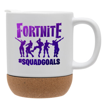 Fortnite #squadgoals, Κούπα, κεραμική με βάση φελού και καπάκι (ΜΑΤ), 330ml (1 τεμάχιο)