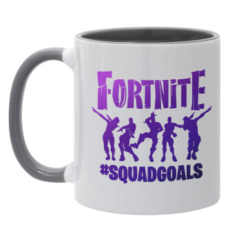 Fortnite #squadgoals, Κούπα χρωματιστή γκρι, κεραμική, 330ml