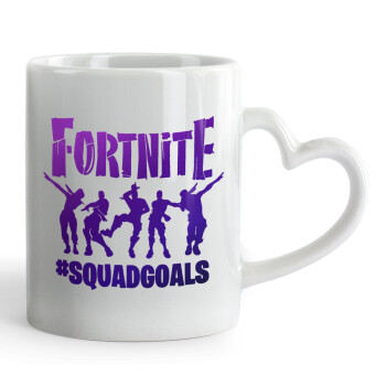 Fortnite #squadgoals, Mug heart handle, ceramic, 330ml