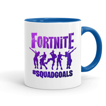 Fortnite #squadgoals, Κούπα χρωματιστή μπλε, κεραμική, 330ml