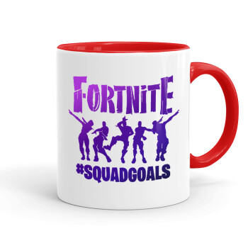 Fortnite #squadgoals, Mug colored red, ceramic, 330ml