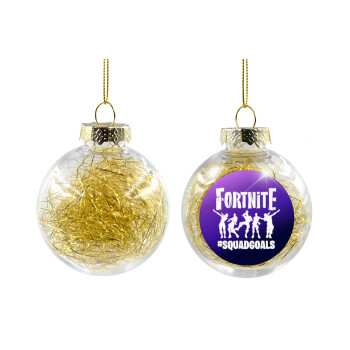 Fortnite #squadgoals, Transparent Christmas tree ball ornament with gold filling 8cm