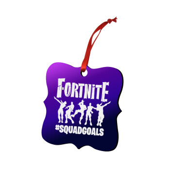 Fortnite #squadgoals, Χριστουγεννιάτικο στολίδι polygon ξύλινο 7.5cm