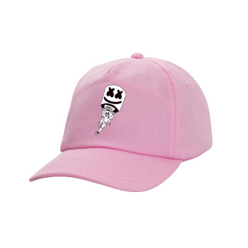 Fortnite Marshmello, Casual children's baseball cap, 100% Cotton Twill, PINK (COTTON, CHILDREN'S, ONE SIZE)