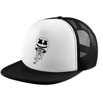 Fortnite Marshmello, Καπέλο παιδικό Soft Trucker με Δίχτυ ΜΑΥΡΟ/ΛΕΥΚΟ (POLYESTER, ΠΑΙΔΙΚΟ, ONE SIZE)