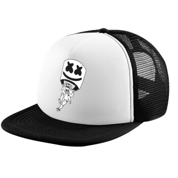 Fortnite Marshmello, Child's Soft Trucker Hat with BLACK/WHITE Mesh (POLYESTER, CHILD, ONE SIZE)