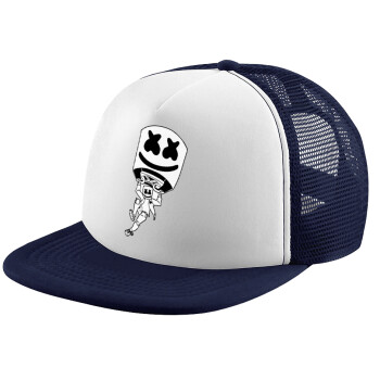 Fortnite Marshmello, Children's Soft Trucker Cap with Dark Blue/White Mesh (POLYESTER, CHILDREN, ONE SIZE)