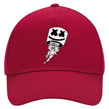 Fortnite Marshmello, Adult Ultimate Hat RED, (100% COTTON DRILL, ADULT, UNISEX, ONE SIZE)