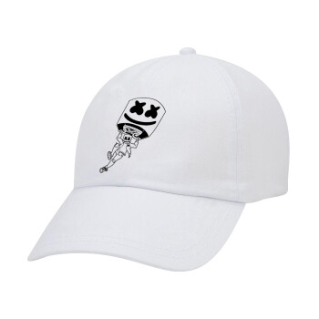 Fortnite Marshmello, Καπέλο Ενηλίκων Baseball Λευκό 5-φύλλο (POLYESTER, ΕΝΗΛΙΚΩΝ, UNISEX, ONE SIZE)