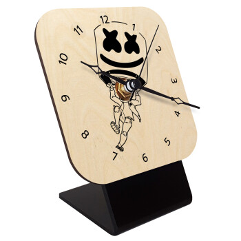 Fortnite Marshmello, Quartz Table clock in natural wood (10cm)