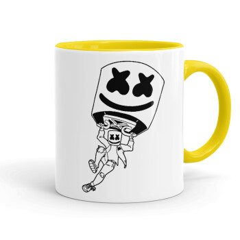 Fortnite Marshmello, Mug colored yellow, ceramic, 330ml