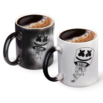 Fortnite Marshmello, Color changing magic Mug, ceramic, 330ml when adding hot liquid inside, the black colour desappears (1 pcs)