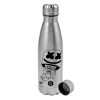 Metallic water bottle, stainless steel, 750ml