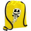 Backpack pouch GYMBAG Yellow, with pocket (40x48cm) & thick cords