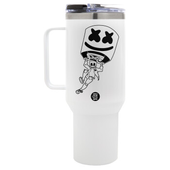 Fortnite Marshmello, Mega Stainless steel Tumbler with lid, double wall 1,2L
