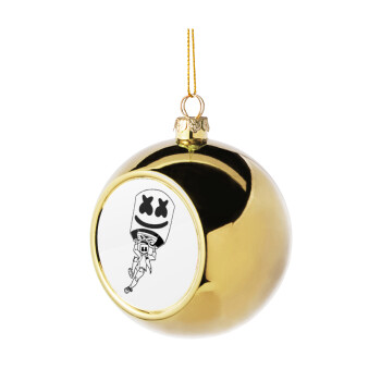 Fortnite Marshmello, Golden Christmas tree ball ornament 8cm