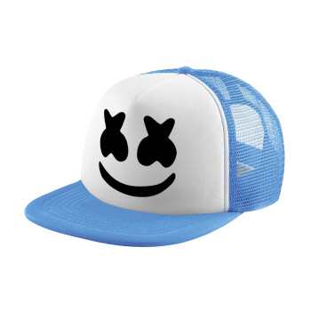 Marshmello, Καπέλο παιδικό Soft Trucker με Δίχτυ ΓΑΛΑΖΙΟ/ΛΕΥΚΟ (POLYESTER, ΠΑΙΔΙΚΟ, ONE SIZE)