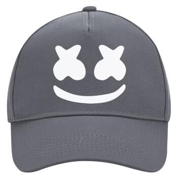 Marshmello, Ultimate Adult Hat Grey, (100% COTTON DRILL, ADULT, UNISEX, ONE SIZE)