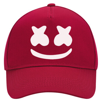 Marshmello, Adult Ultimate Hat RED, (100% COTTON DRILL, ADULT, UNISEX, ONE SIZE)