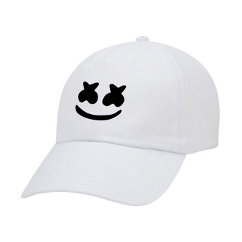 Marshmello, Καπέλο Ενηλίκων Baseball Λευκό 5-φύλλο (POLYESTER, ΕΝΗΛΙΚΩΝ, UNISEX, ONE SIZE)