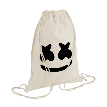 Marshmello, Backpack bag GYMBAG natural (28x40cm)