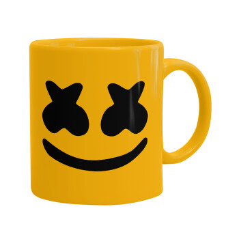 Marshmello, Ceramic coffee mug yellow, 330ml (1pcs)