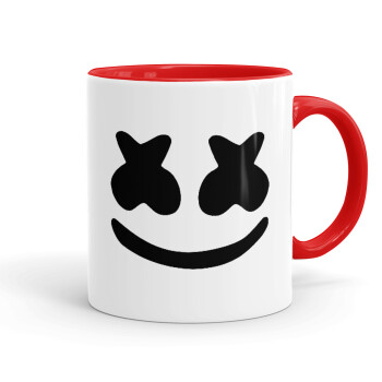 Marshmello, Κούπα χρωματιστή κόκκινη, κεραμική, 330ml