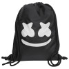 Backpack pouch GYMBAG Black, with pocket (40x48cm) & thick cords