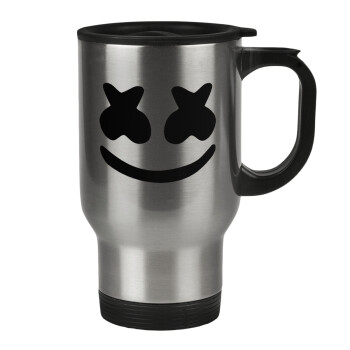 Marshmello, Stainless steel travel mug with lid, double wall 450ml