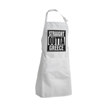 Straight Outta greece, Adult Chef Apron (with sliders and 2 pockets)