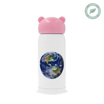 Planet Earth, Pink stainless steel thermal flask, 320ml