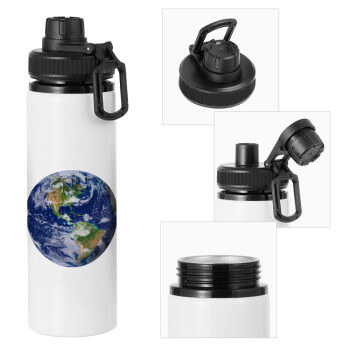 Planet Earth, Metal water bottle with safety cap, aluminum 850ml