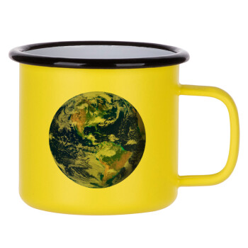 Planet Earth, Metallic enamel MATT Yellow cup 360ml