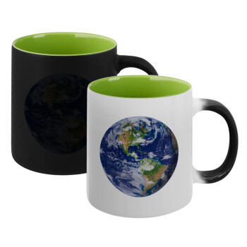 Planet Earth, Κούπα Μαγική εσωτερικό πράσινο, κεραμική 330ml που αλλάζει χρώμα με το ζεστό ρόφημα (1 τεμάχιο)